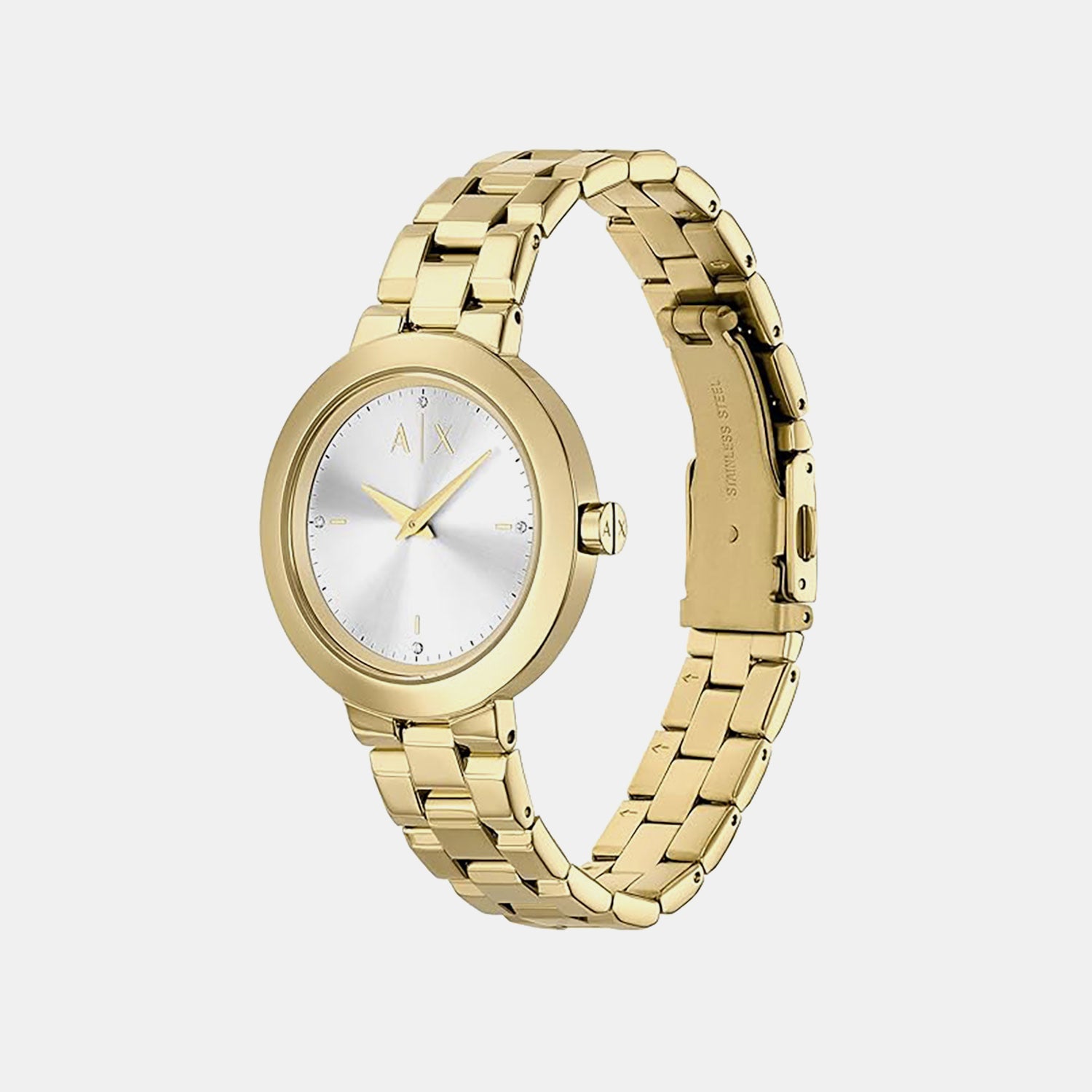 Women Quartz Rose Gold Dial Analog Stainless Steel Watch AX5814