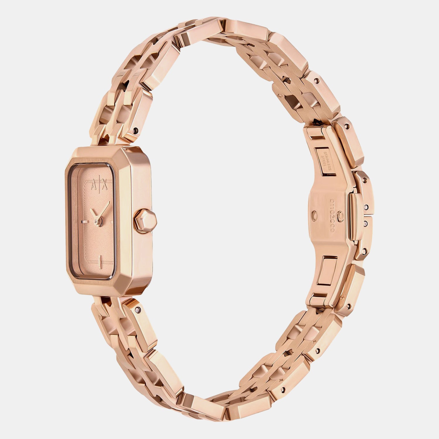 Women Quartz Rose Gold Dial Analog Stainless Steel Watch AX5814