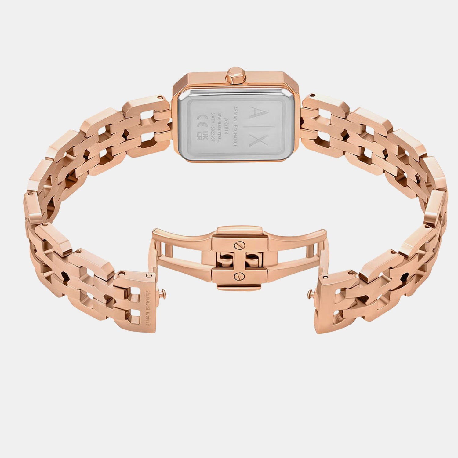 Women Quartz Rose Gold Dial Analog Stainless Steel Watch AX5814