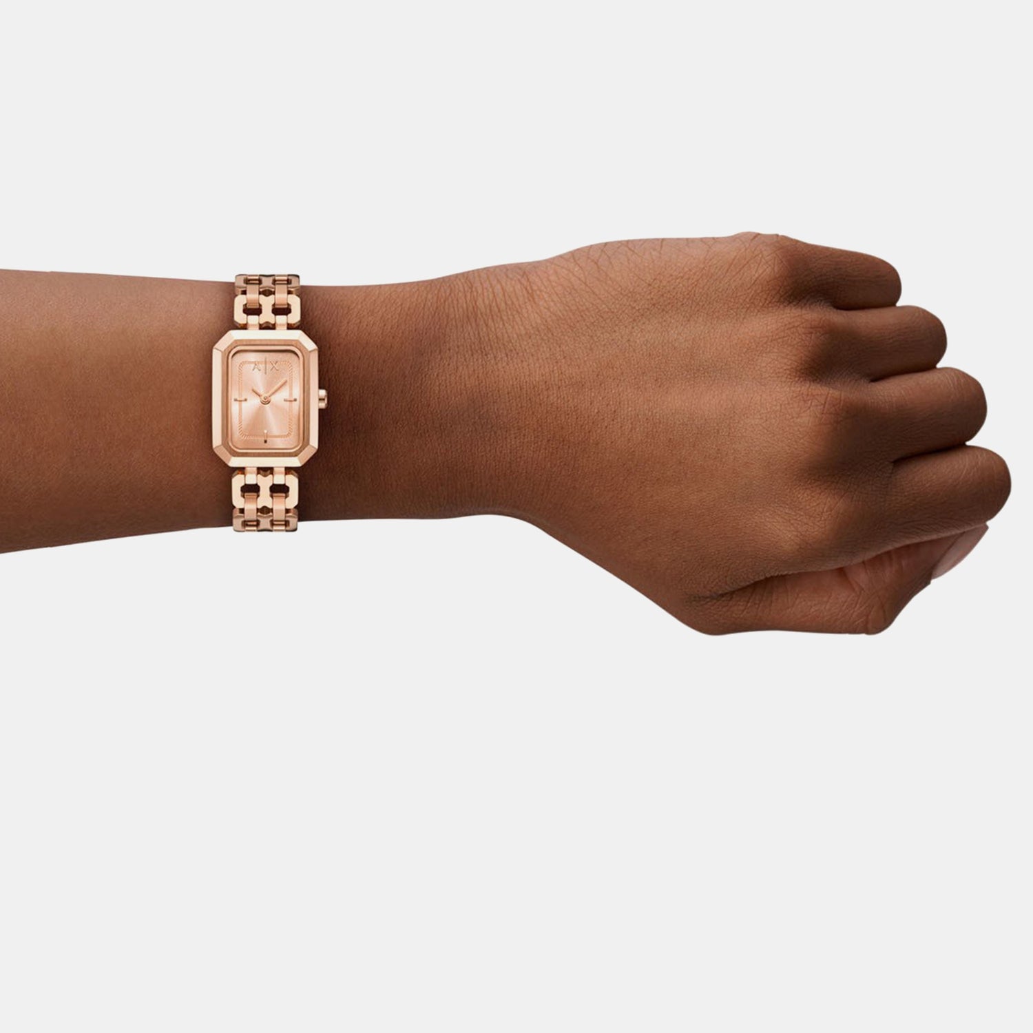 Women Quartz Rose Gold Dial Analog Stainless Steel Watch AX5814