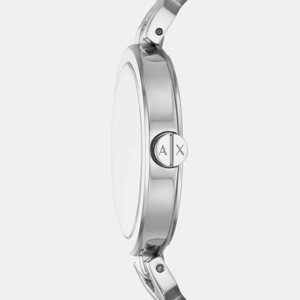 Women Quartz Silver Dial Analog Stainless Steel Watch AX5830