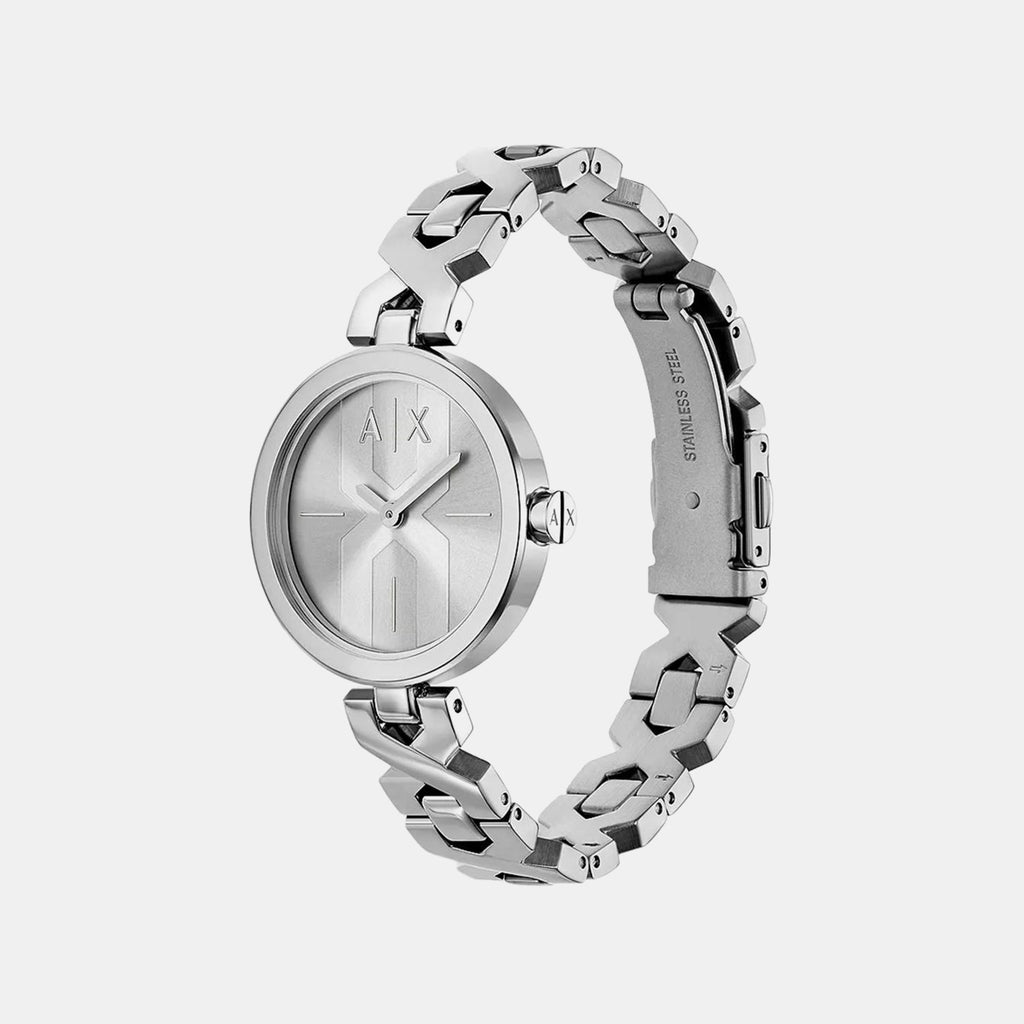 Women Quartz Silver Dial Analog Stainless Steel Watch AX5830