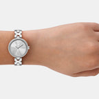 Women Quartz Silver Dial Analog Stainless Steel Watch AX5830