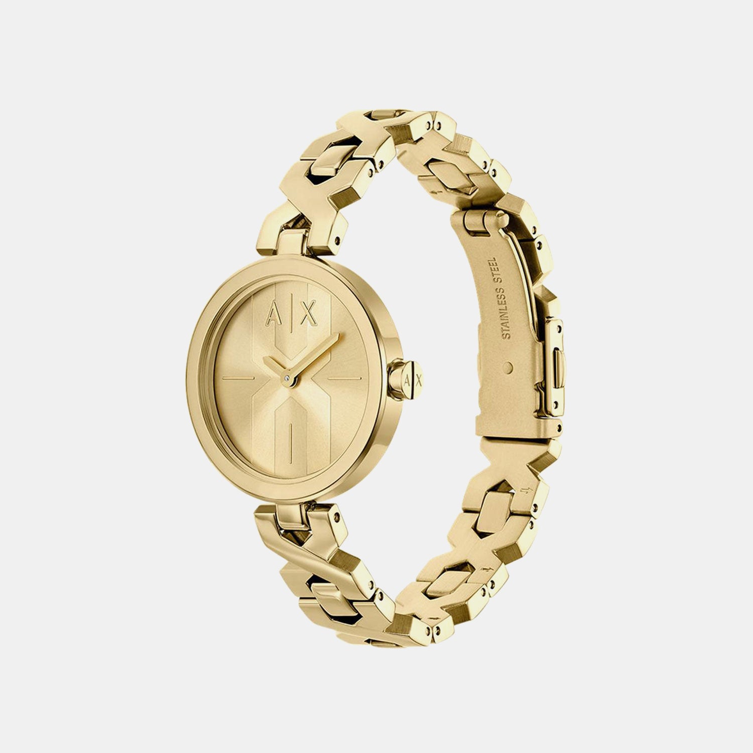 Women Quartz Gold Dial Analog Stainless Steel Watch AX5831