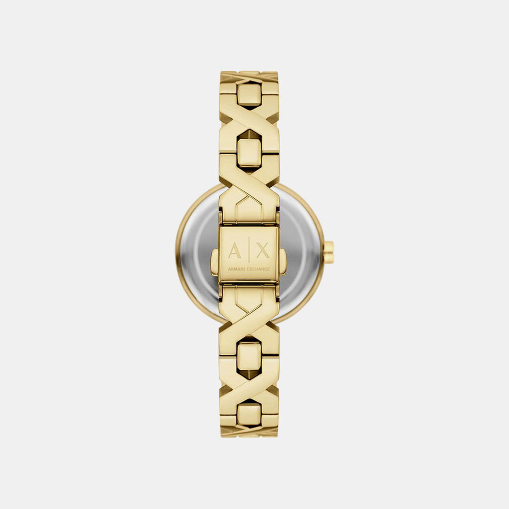 Women Quartz Gold Dial Analog Stainless Steel Watch AX5831