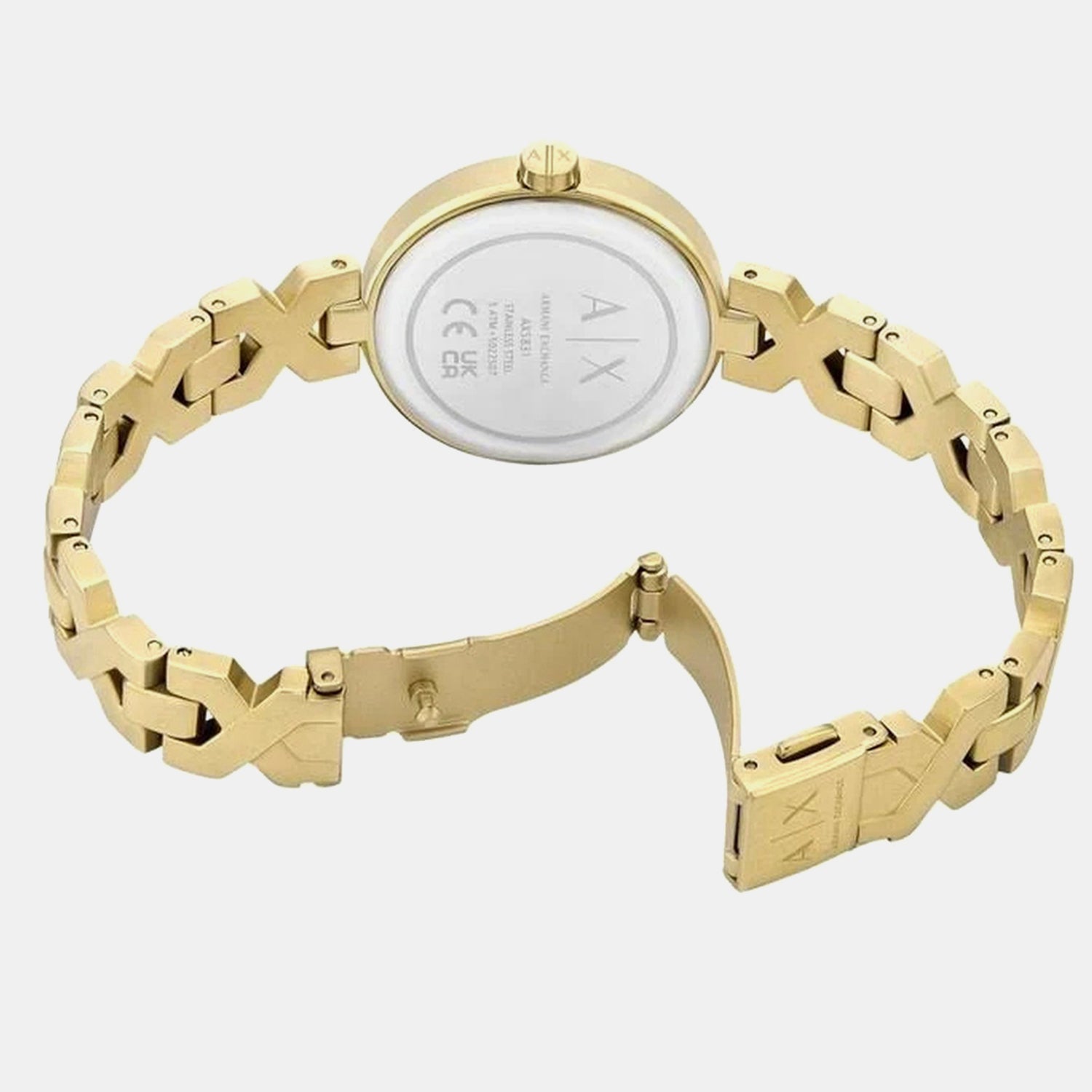 Women Quartz Gold Dial Analog Stainless Steel Watch AX5831