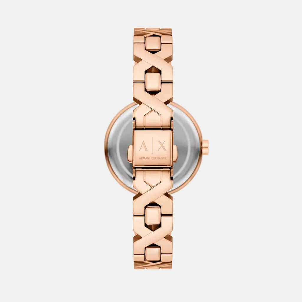 Women Quartz Rose Gold Dial Analog Stainless Steel Watch AX5832