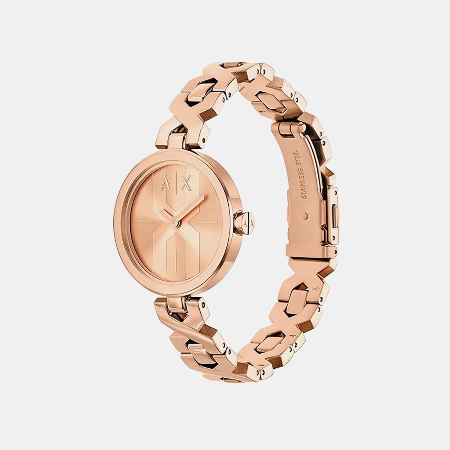 Women Quartz Gold Dial Analog Leather Watch AX5833