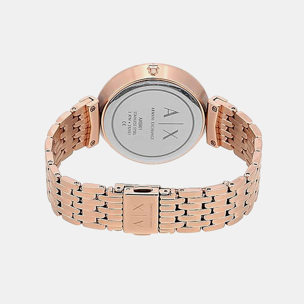 Women Quartz Silver Dial Analog Stainless Steel Watch AX5901