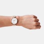 Women Quartz Silver Dial Analog Stainless Steel Watch AX5901