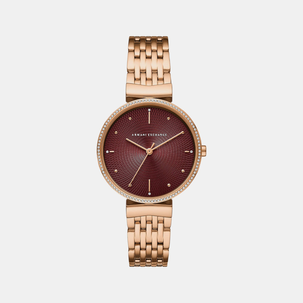 Zoe Women Quartz Red Dial Analog Stainless Steel Watch AX5912