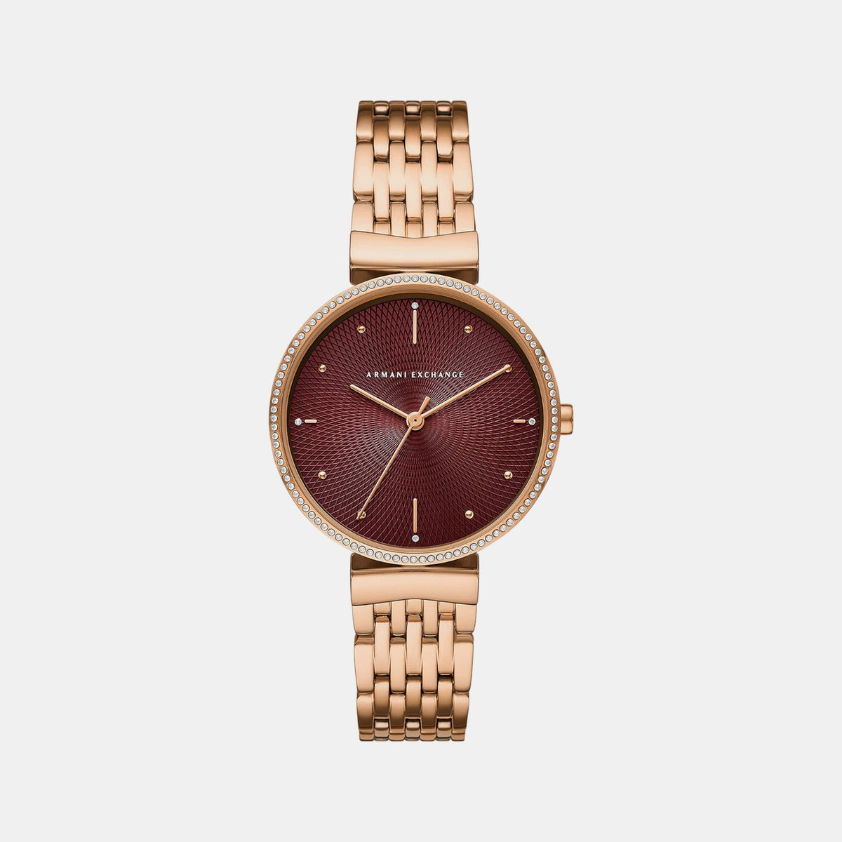 Zoe Women Quartz Maroon Dial Analog Stainless Steel Watch AX5912