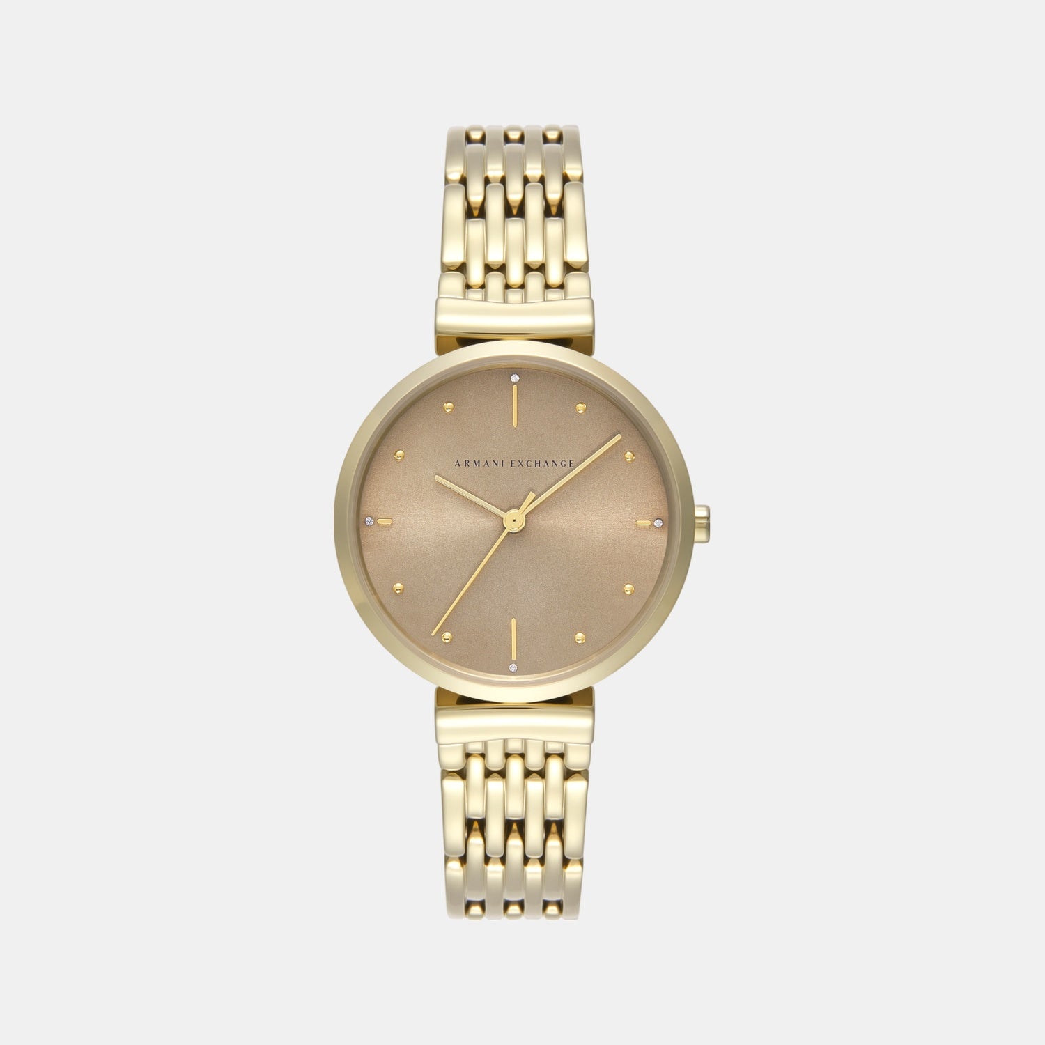 Women Quartz Brown Dial Analog Stainless Steel Watch AX5916