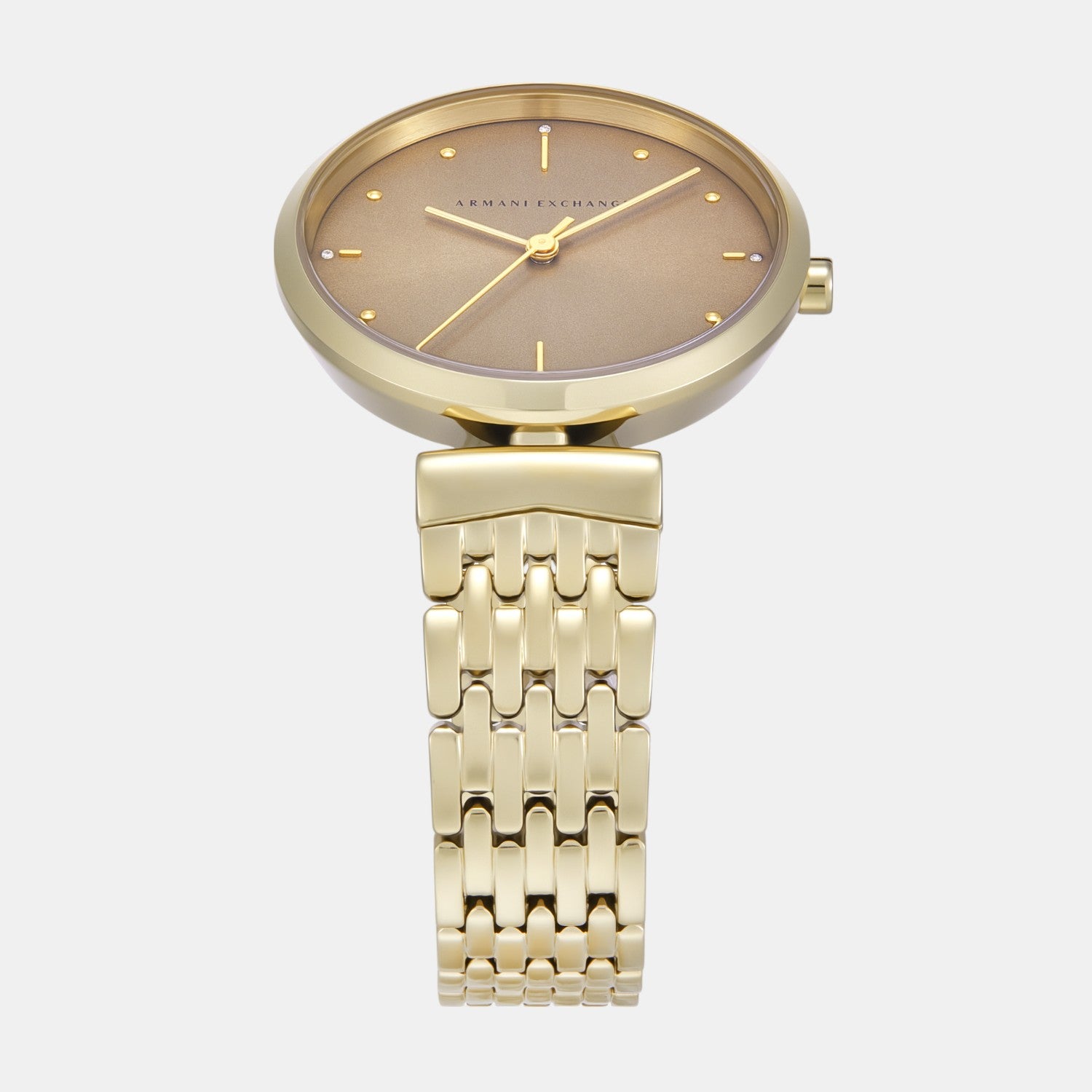 Women Quartz Brown Dial Analog Stainless Steel Watch AX5916