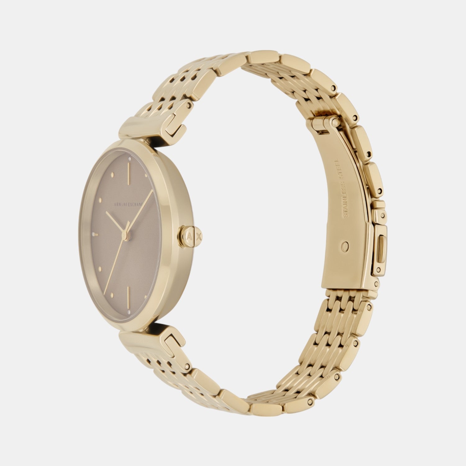 Women Quartz Brown Dial Analog Stainless Steel Watch AX5916