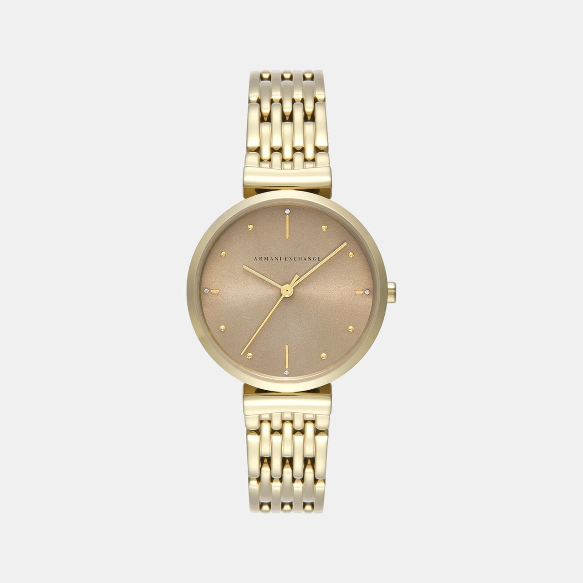 Women Quartz Brown Dial Analog Stainless Steel Watch AX5916
