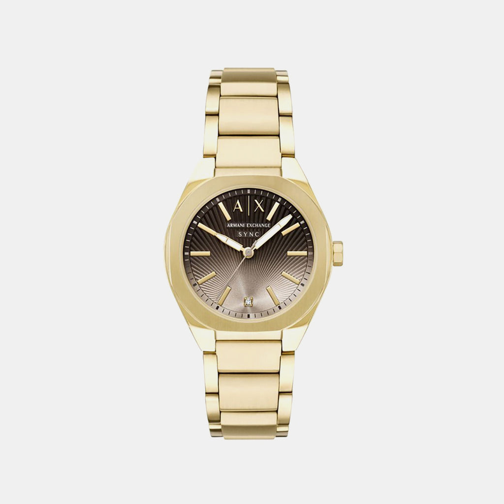 Women Quartz Gold Dial Analog Stainless Steel Watch AX6031