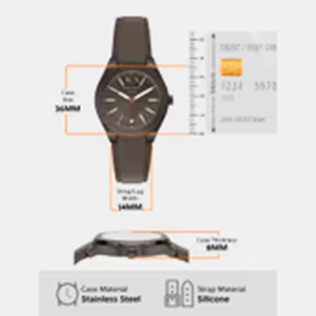 Sync Women Quartz Brown Dial Analog Silicone Watch AX6033