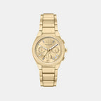 Sync Women Quartz Gold Dial Chronograph Stainless Steel Watch AX6034