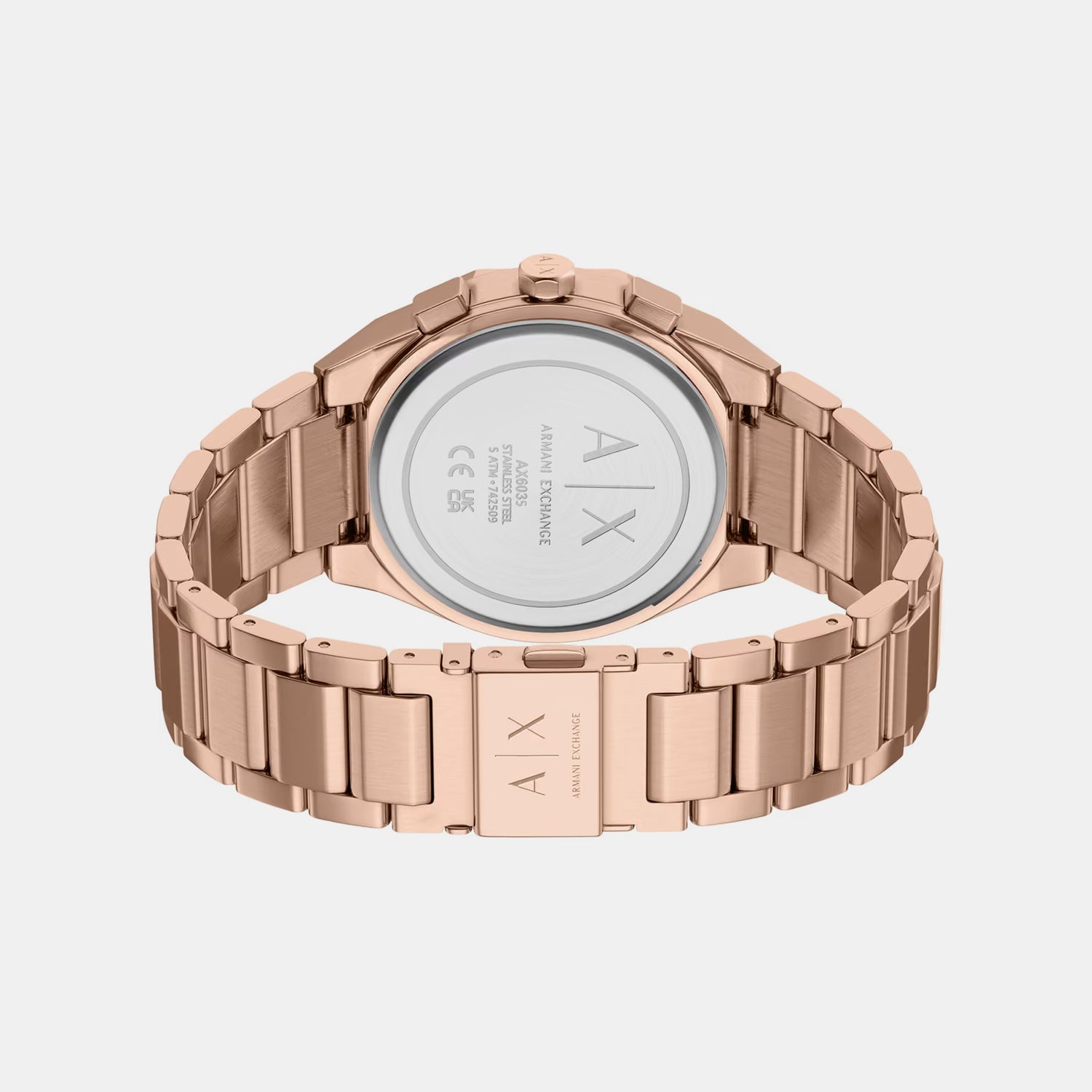Women Quartz Rose Gold Dial Chronograph Stainless Steel Watch AX6035