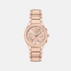 Women Quartz Rose Gold Dial Chronograph Stainless Steel Watch AX6035
