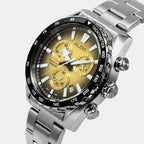 Men Quartz Gold Dial Chronograph Stainless Steel Watch AX7005X1