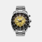 Men Quartz Gold Dial Chronograph Stainless Steel Watch AX7005X1