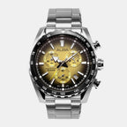 Men Quartz Gold Dial Chronograph Stainless Steel Watch AX7005X1