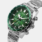 Men Quartz Green Dial Chronograph Stainless Steel Watch AX7007X1