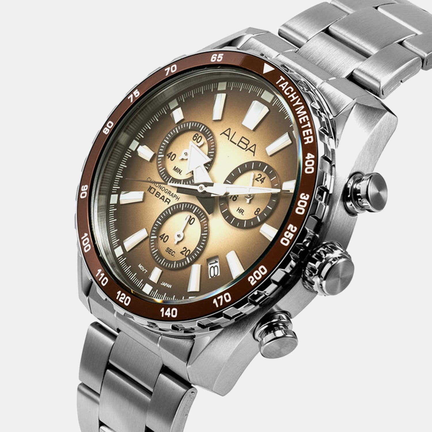 Signa Men Quartz Brown Dial Chronograph Stainless Steel Watch AX7009X1