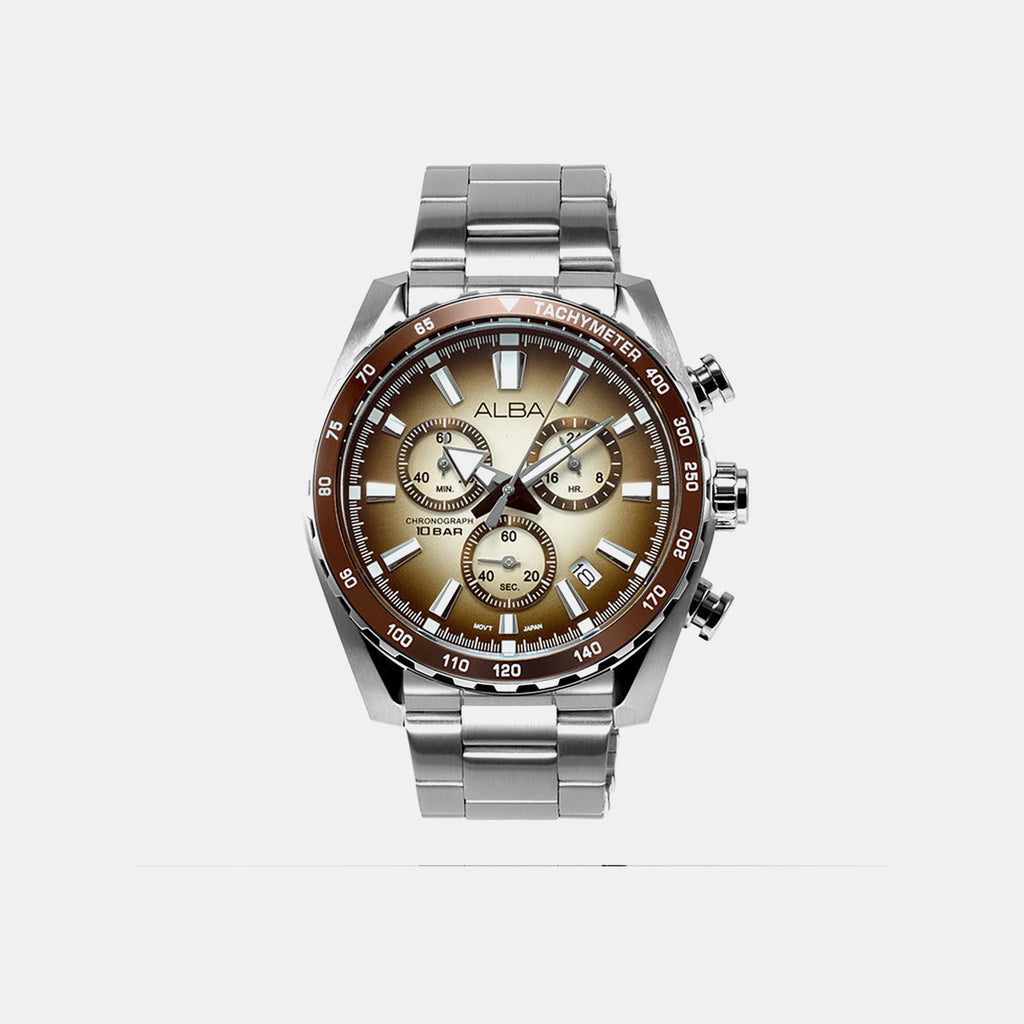 Signa Men Quartz Brown Dial Chronograph Stainless Steel Watch AX7009X1