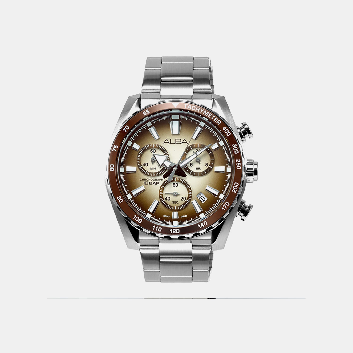 Signa Men Quartz Brown Dial Chronograph Stainless Steel Watch AX7009X1