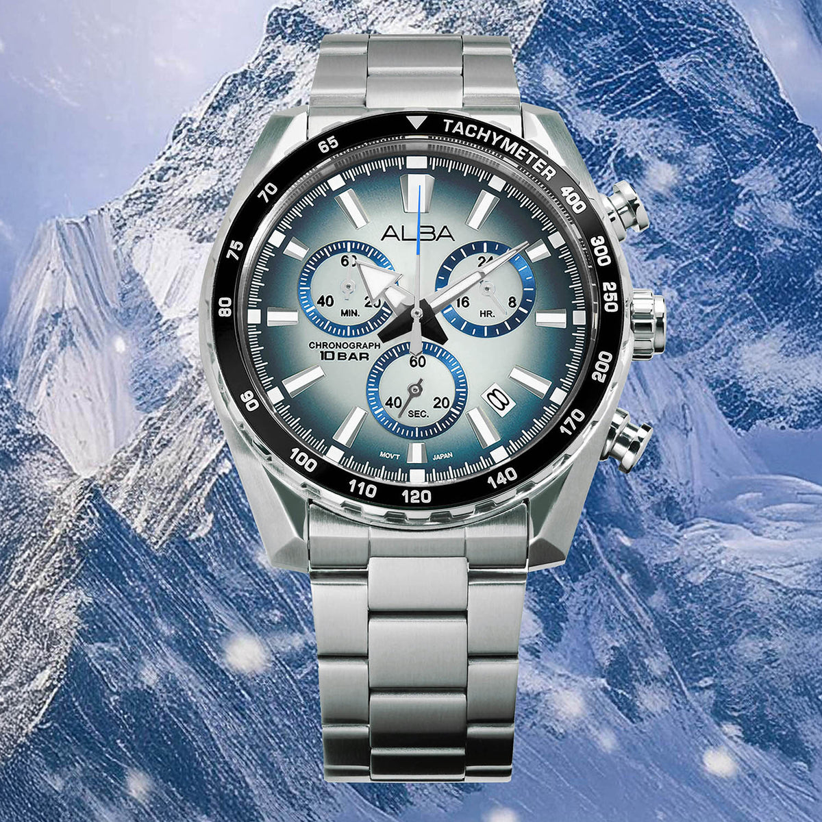 Signa Men Quartz Blue Dial Chronograph Stainless Steel Watch AX7011X1