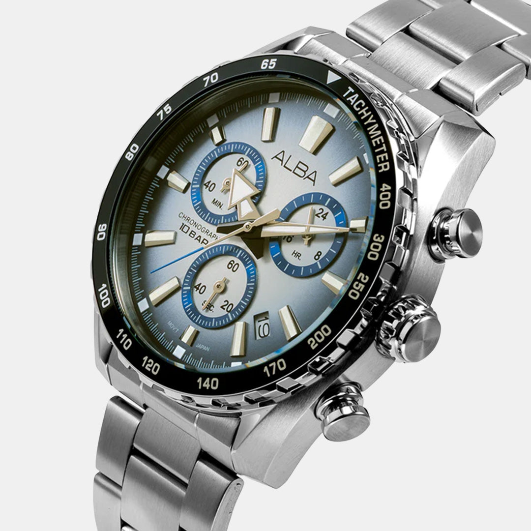 Columbia Men Quartz Blue Dial Chronograph Stainless Steel Watch AX7011X1