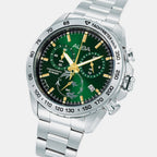Men Quartz Green Dial Chronograph Stainless Steel Watch AX7013X1