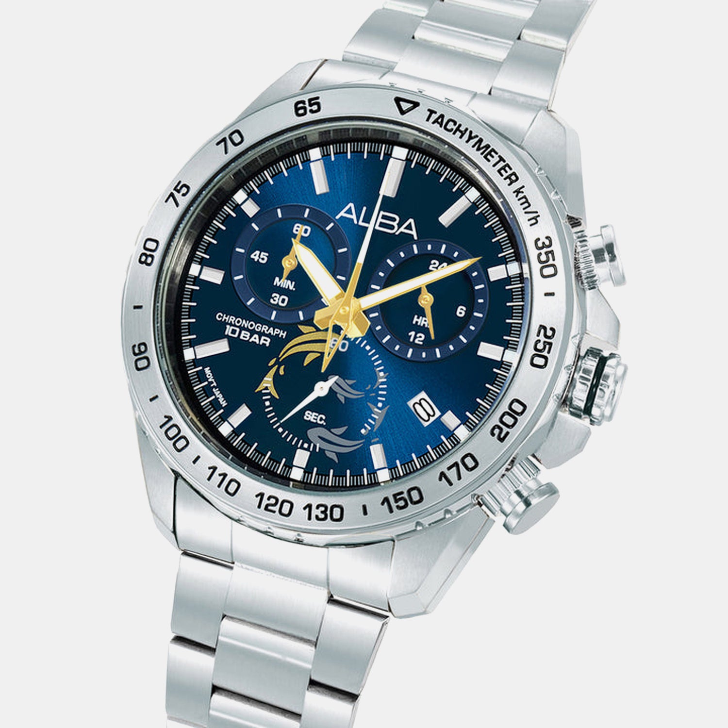 Men Quartz Blue Dial Chronograph Stainless Steel Watch AX7015X1