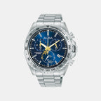 Men Quartz Blue Dial Chronograph Stainless Steel Watch AX7015X1