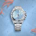 Men Quartz Blue Dial Chronograph Stainless Steel Watch AX7019X1