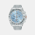 Men Quartz Blue Dial Chronograph Stainless Steel Watch AX7019X1