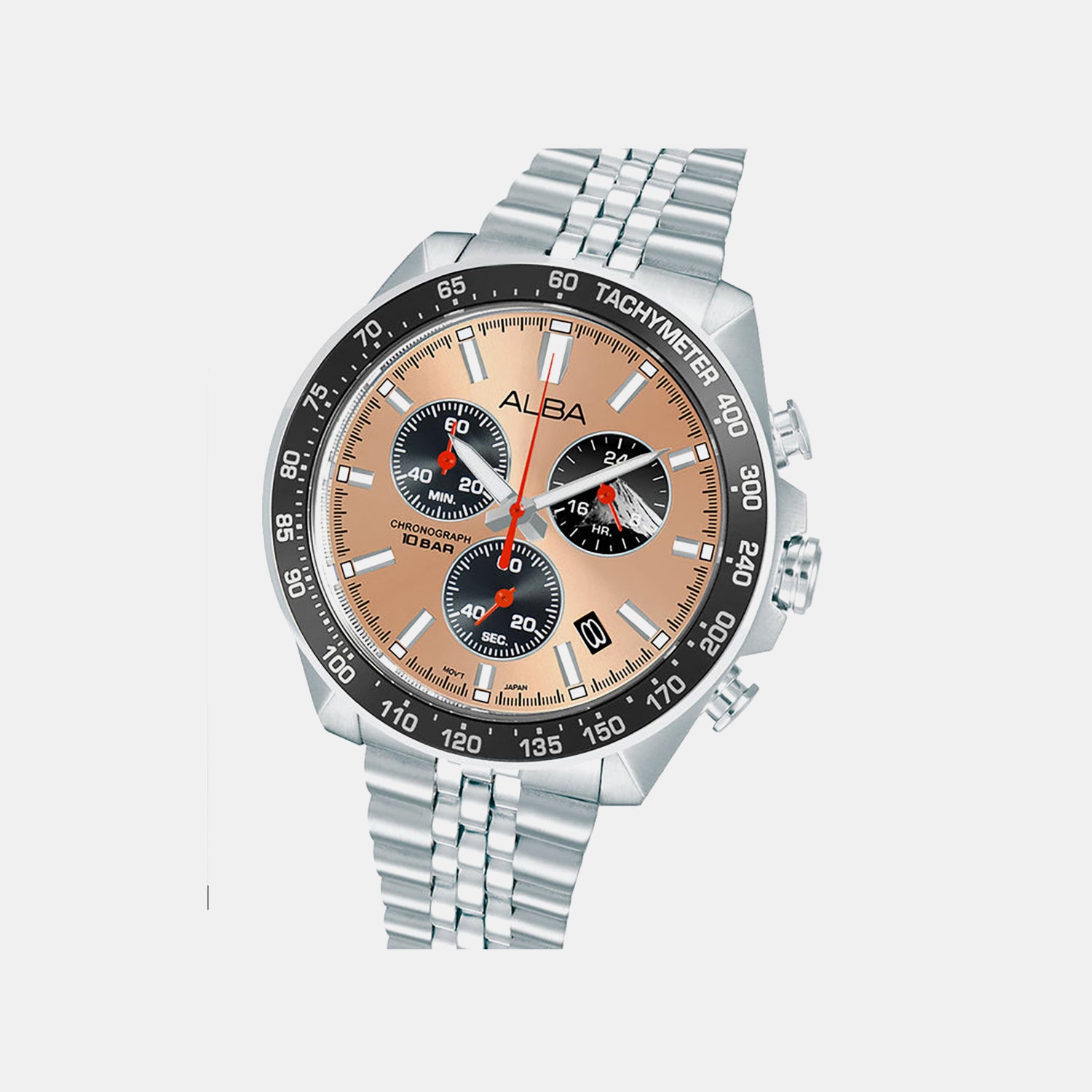 Men Quartz Copper Dial Chronograph Stainless Steel Watch AX7023X1