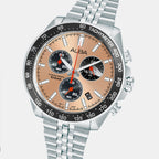 Men Quartz Copper Dial Analog Stainless Steel Watch AX7023X1