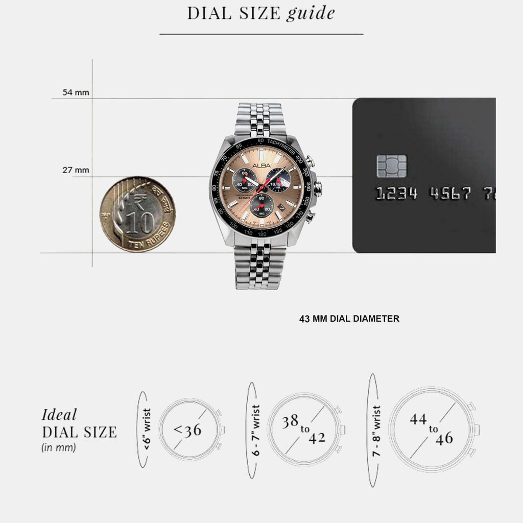 Men Quartz Copper Dial Analog Stainless Steel Watch AX7023X1