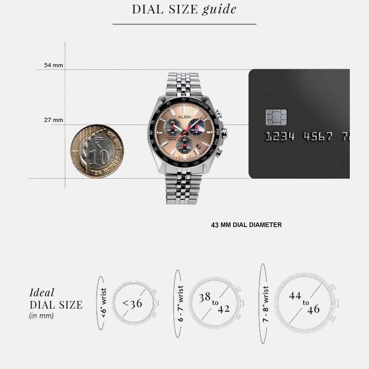 Men Quartz Copper Dial Chronograph Stainless Steel Watch AX7023X1