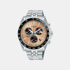 Men Quartz Copper Dial Chronograph Stainless Steel Watch AX7023X1