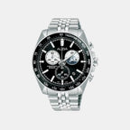 Panda Sport Men Quartz Black Dial Chronograph Stainless Steel Watch AX7025X1