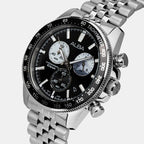Panda Sport Men Quartz Black Dial Chronograph Stainless Steel Watch AX7025X1