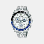 Men Quartz Arctic Blue Dial Chronograph Steel Watch AX7029X1