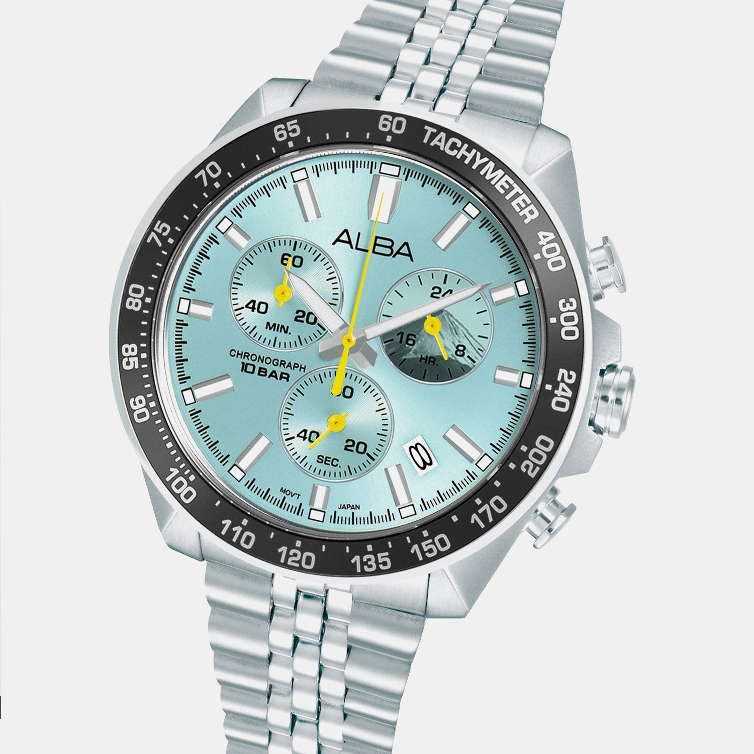 Men Quartz Blue Dial Chronograph Steel Watch AX7031X1