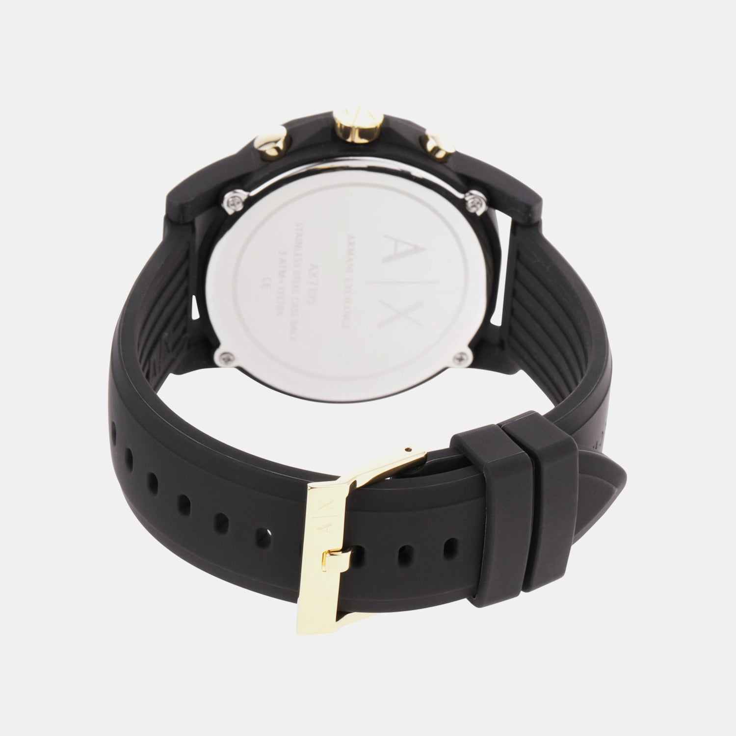 Outerbanks Men Quartz Black Dial Chronograph Silicone Watch AX7105