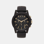 Outerbanks Men Quartz Black Dial Chronograph Silicone Watch AX7105